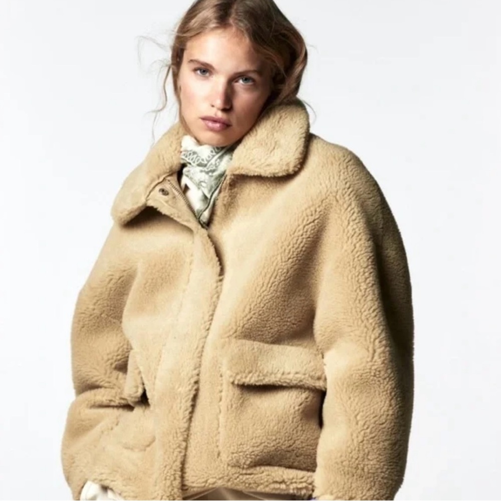Zara Beige Teddy Jacket